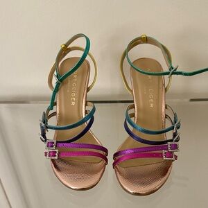 Kurt Geiger Women's Pink and Blue Strappy Heels